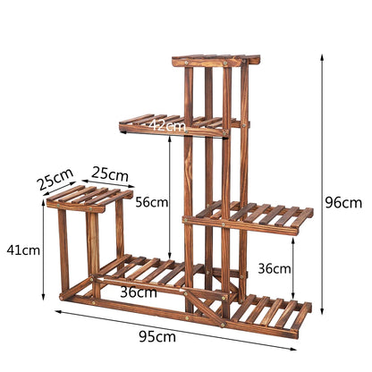 6-Tiered Wooden Plant Stand Shelf Rack