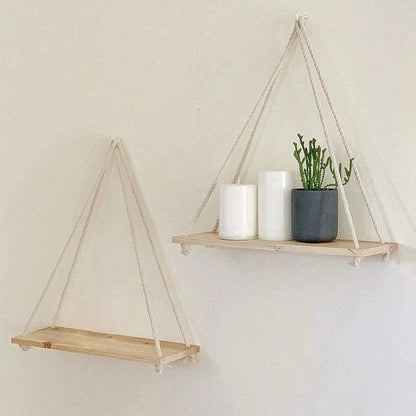 Wooden Swing Wall Shelf