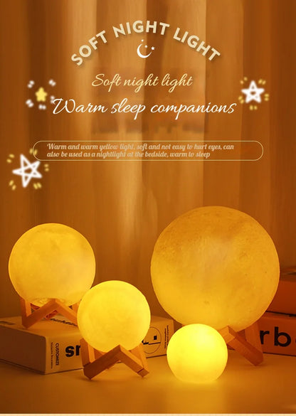 8cm 3D Moon Lamp Night Light