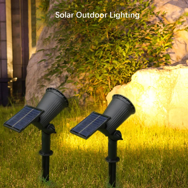 9 LEDs Solar Spotlights Waterproof IP65 Adjustable Brightness