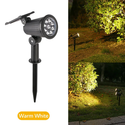 9 LEDs Solar Spotlights Waterproof IP65 Adjustable Brightness