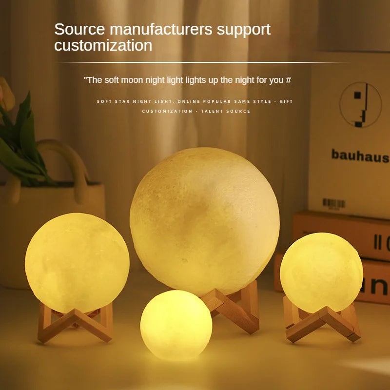 8cm 3D Moon Lamp Night Light