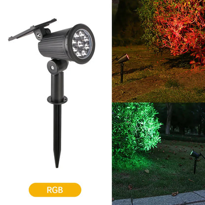 9 LEDs Solar Spotlights Waterproof IP65 Adjustable Brightness