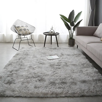 Soft Gray Plush Carpet