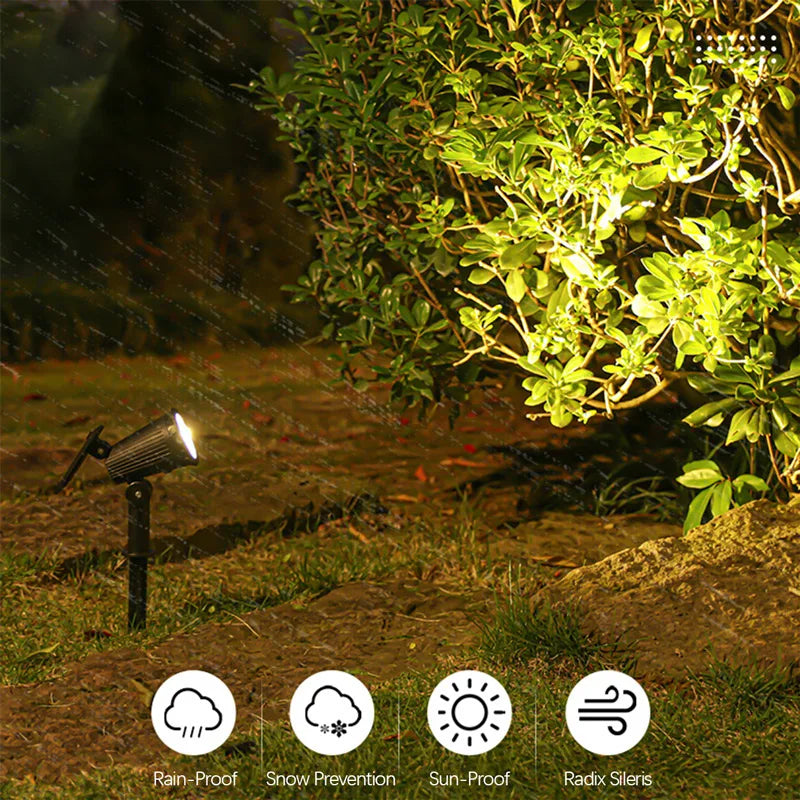 9 LEDs Solar Spotlights Waterproof IP65 Adjustable Brightness