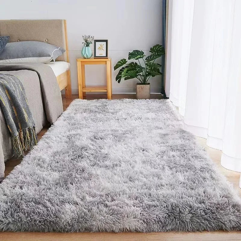 Soft Gray Plush Carpet