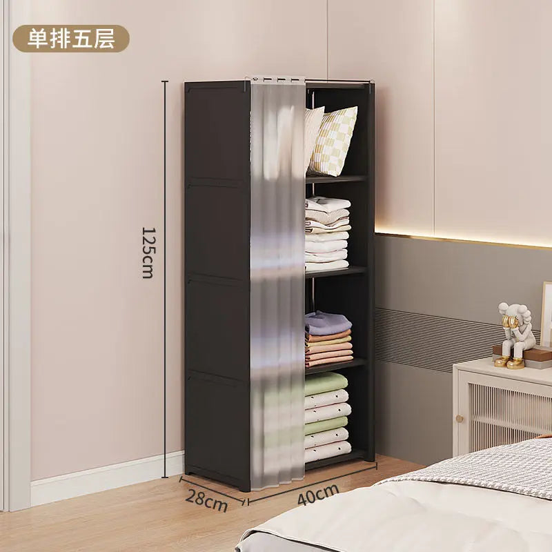 5/6 Layers Dustproof Plastic Wardrobe Storage Cabinet