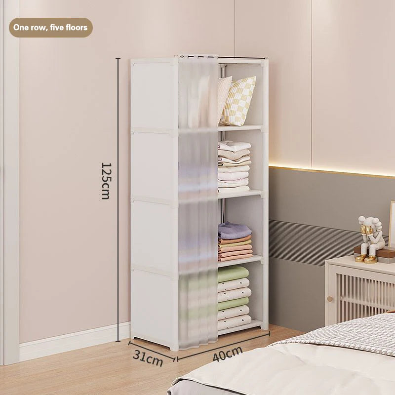 5/6 Layers Dustproof Plastic Wardrobe Storage Cabinet