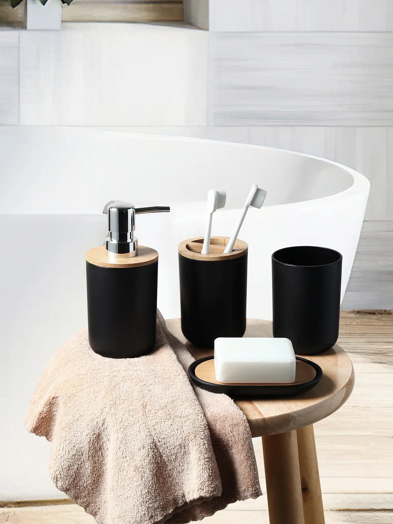 4-Piece Black Bathroom Set