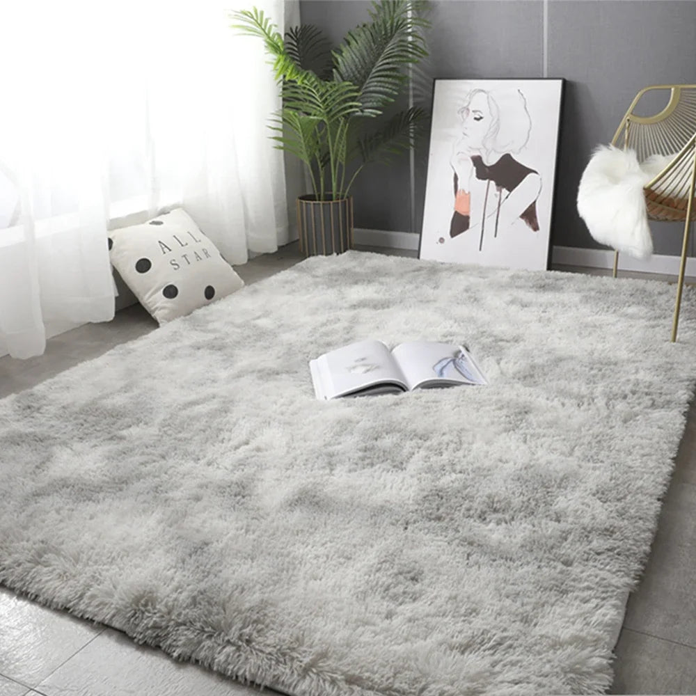 Soft Gray Plush Carpet