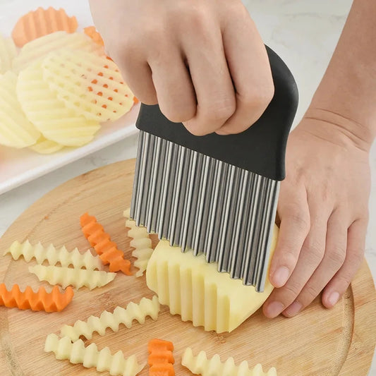 Stainless Steel Wavy Potato Slicer Crinkle Cutter