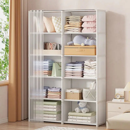 5/6 Layers Dustproof Plastic Wardrobe Storage Cabinet