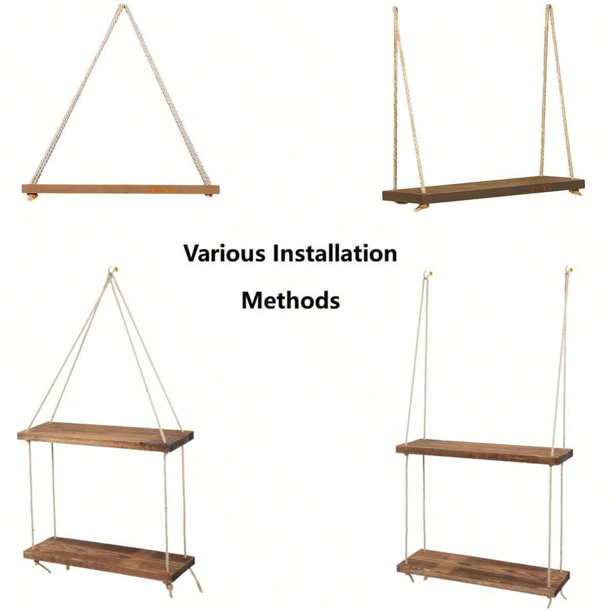 Wooden Swing Wall Shelf