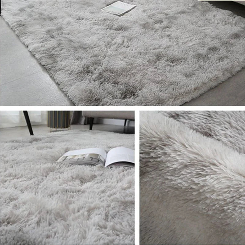 Soft Gray Plush Carpet