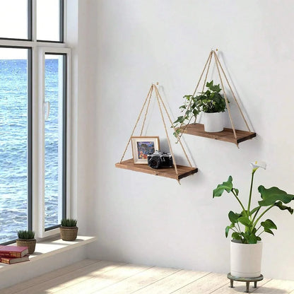 Wooden Swing Wall Shelf