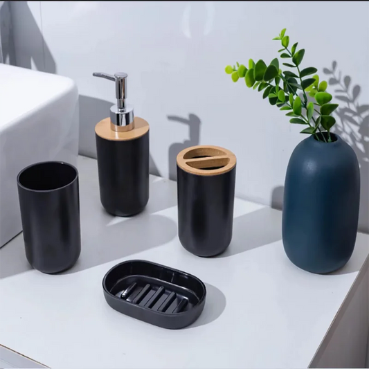 4-Piece Black Bathroom Set