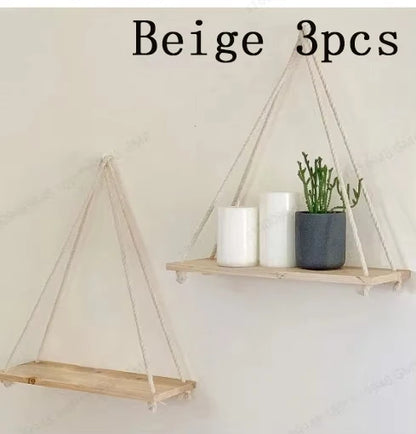 Wooden Swing Wall Shelf