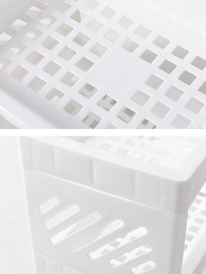 Double-Layer White Desktop Storage Rack