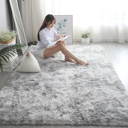 Soft Gray Plush Carpet