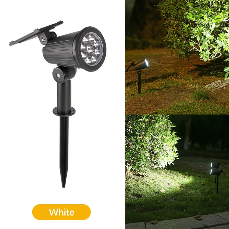 9 LEDs Solar Spotlights Waterproof IP65 Adjustable Brightness