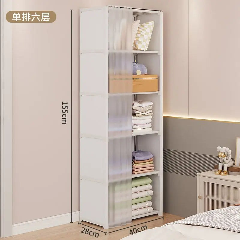 5/6 Layers Dustproof Plastic Wardrobe Storage Cabinet