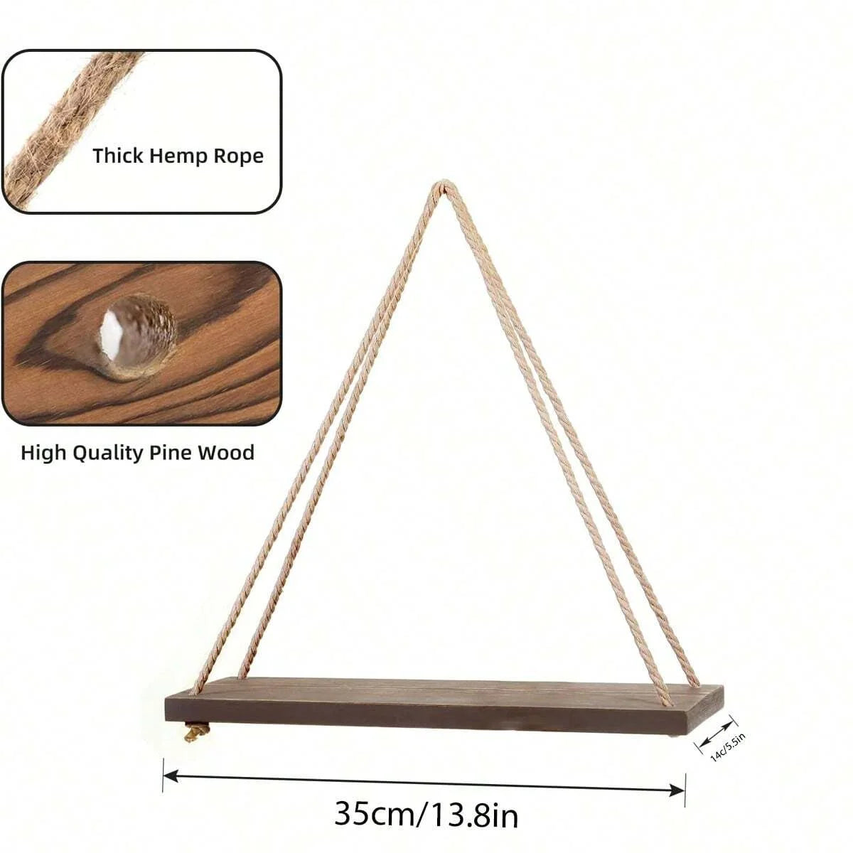 Wooden Swing Wall Shelf