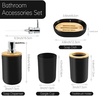 4-Piece Black Bathroom Set